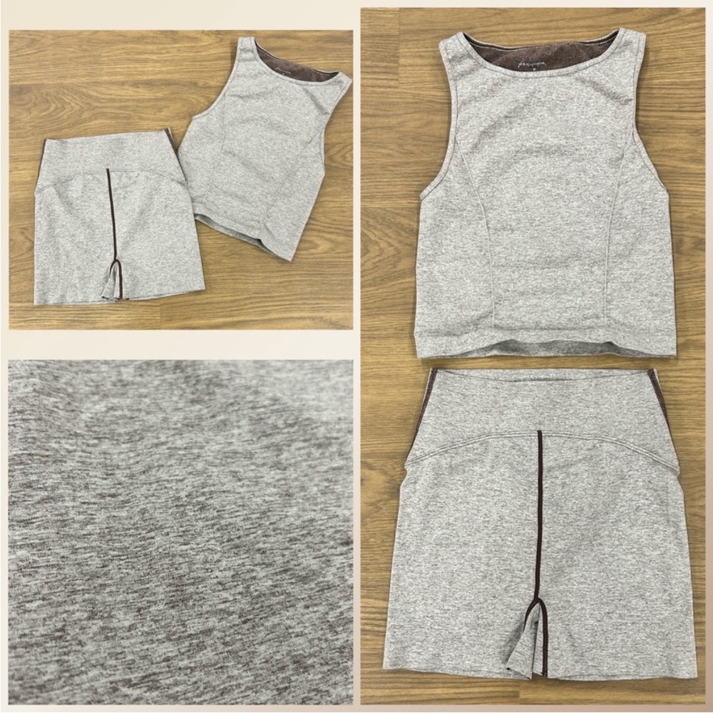 NWOT Free People Heather Grey Top & Short Set XS/S (0-6)
